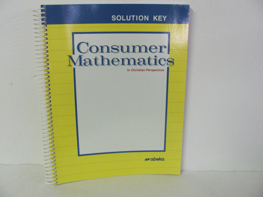 Consumer Mathematics Abeka Solution Key Pre-Owned Mathematics Textbooks