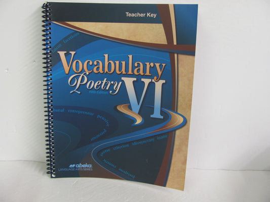 Vocabulary Poetry VI Abeka Teacher Key  Pre-Owned Spelling/Vocabulary Books