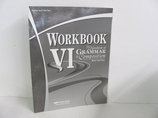 Workbook VI Abeka Quiz/Test Key  Pre-Owned 12th Grade Language Textbooks