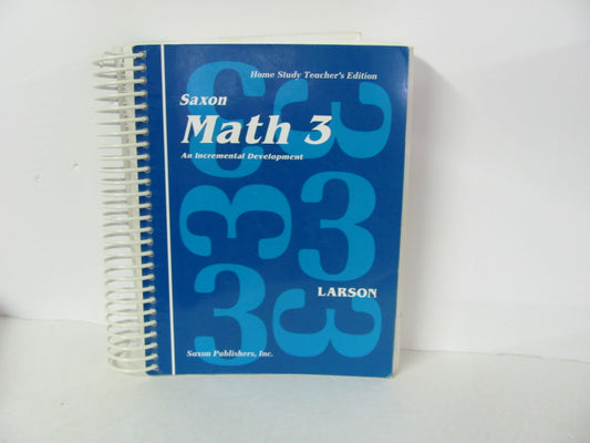 Math 3 Saxon Teacher's Edition Used Larson 3rd Grade Mathematics Textbooks