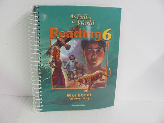 Reading 6 BJU Press Worktext Answer Key  Pre-Owned 6th Grade Reading Textbooks