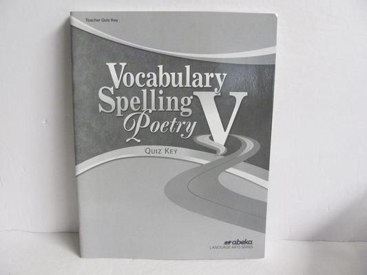 Vocabulary Spelling Poetry V Abeka Quiz Key Pre-Owned Spelling/Vocabulary Books